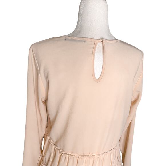 Harlowe & Graham Long Sleeve Tiered Ruffle Hi-Low Top Pink Small - Picture 5 of 12